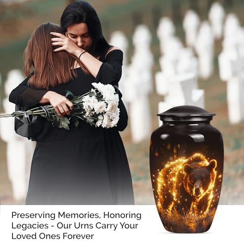 Image of Bear Urn - Cremation Urns for Men - Funeral Urns for Adult Ashes Women - Cremation Urns for Adult Ashes Men - Memorial Urn - Cremains Containers (10 inch Pack of 1)