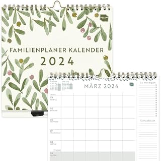 (po niemiecku) Boxclever Press "Familienplaner" 2023-2024. Kalendarz ścienny 2023/2024 z 6 kolumnami. Kalendarz rodzinny na lata 2023/2024 na okres od 23 do grudnia 2024.