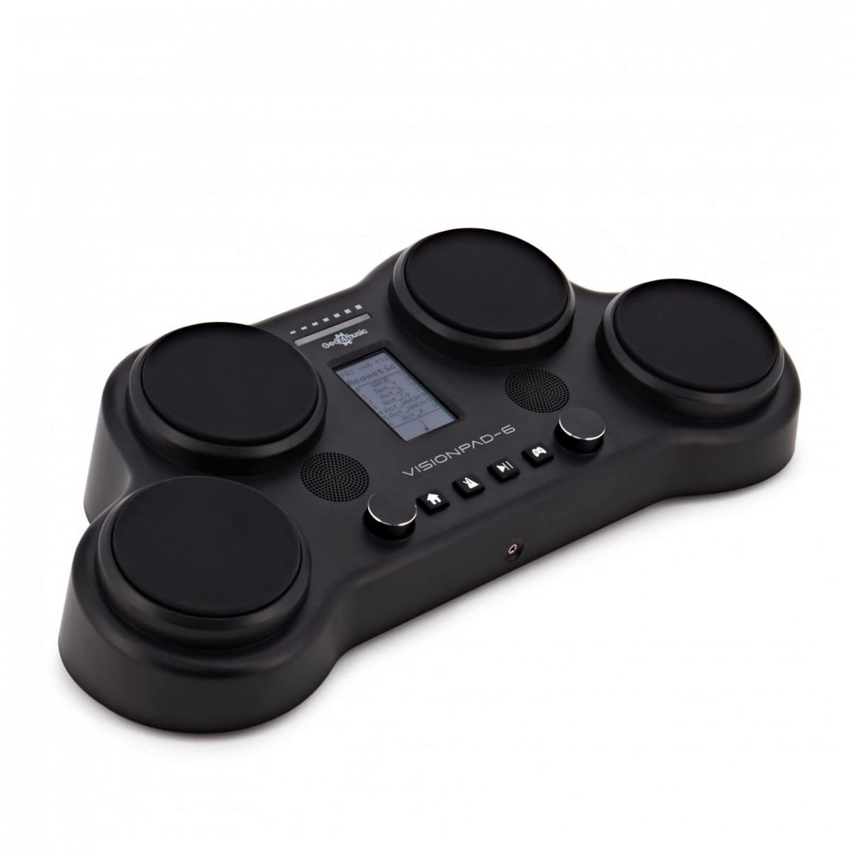 Gear4music VISIONPAD-6 E-Drum Pad Batteria Elettronica Portatile Professionale | Per Principianti, Pad Sensibili alla Velocità, Pedali Kick e Hi-Hat, 25 Ritmi, Uscita Cuffie per Pratica Silenziosa
