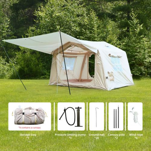 Carpa Inflable para Camping con Toldo, para 4-6 Personas miniatura 7
