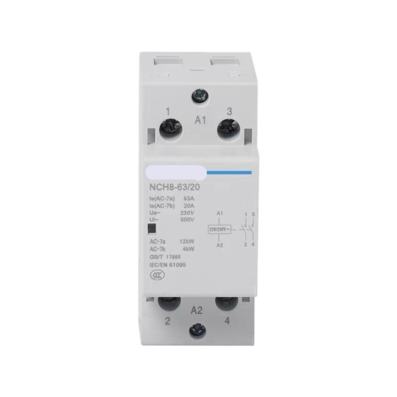 NCH8-20A 25A 40A 63A modułowy AC Stycznik domowy 220 V 230 V 400 V 1NO 1NC 2NO 2NC 4NO NCH8 2 4 fazy 1 szt. (NCH8-40A, 2NO2NC)