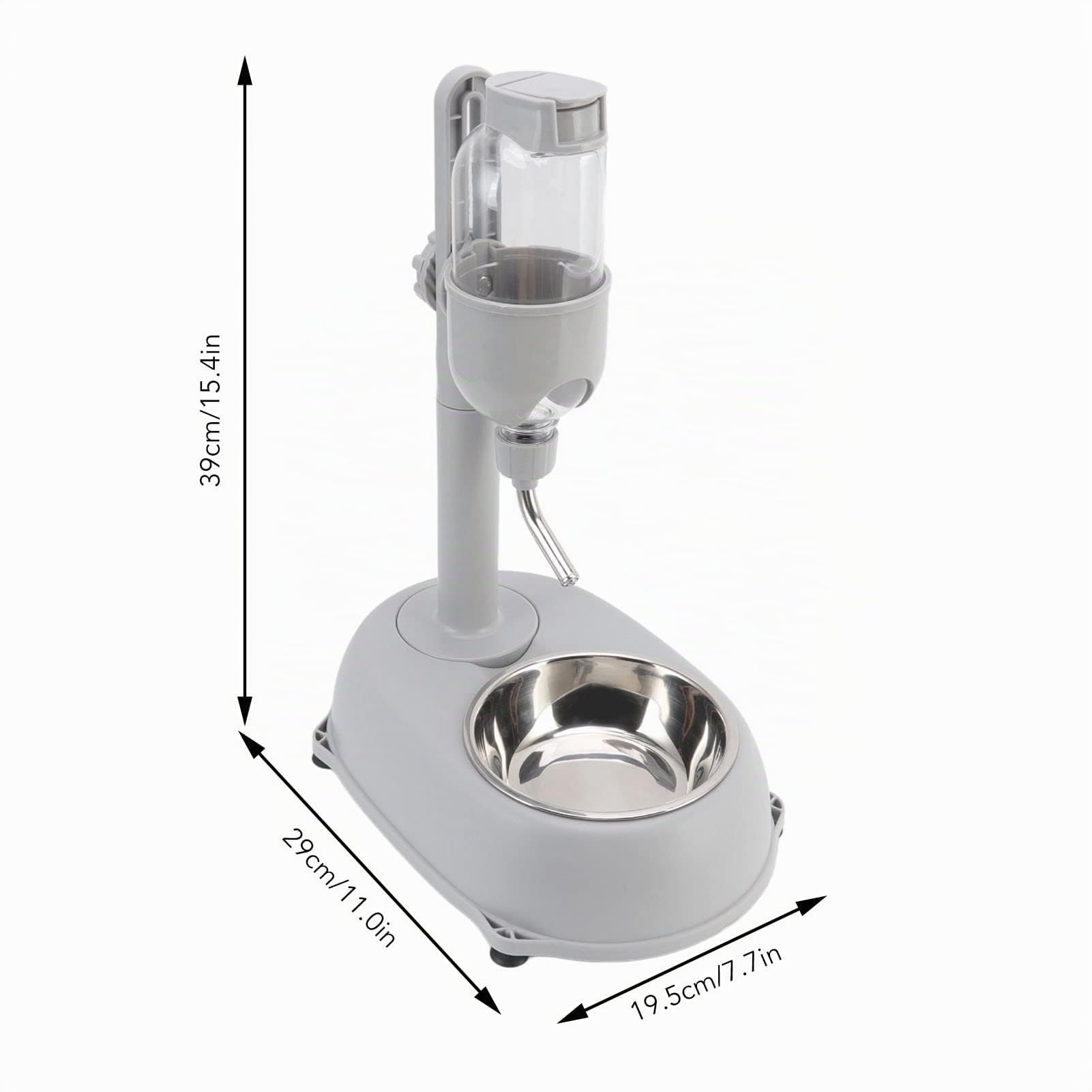 VBESTLIFE Cuenco Dispensador de Agua de Pie para Mascotas, Cuenco de Pie con Poste Desmontable Que Alimenta Automáticamente la Altura del Agua Ajustable, con Almohadilla Antideslizante