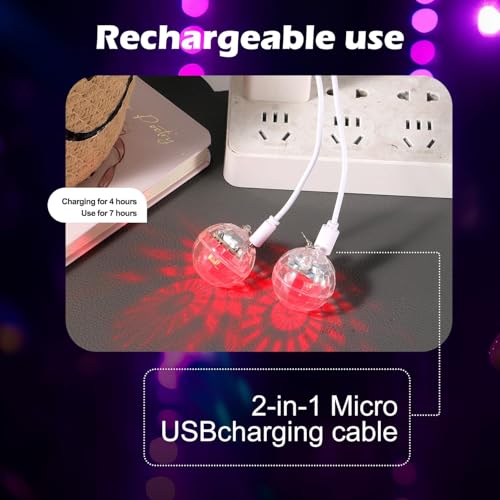 Image of Light Up LED Earrings for Women - USB Rechargeable, Changing Flashing Ear Jewelry, Disco Party Rave Festival Dangling Earrings (white)