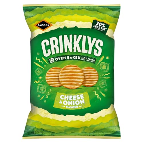JACOBS Crinklys Cheese & Onion Baked Snacks Share Bag 150g