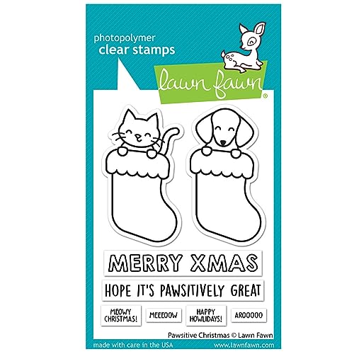 LF2983 Lawn Fawn Clear Stamp Set-Pawsitive Christmas LF2983