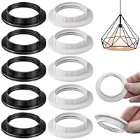 10er Set Schraubring für Lampenfassung, hitzebeständige Gewinde Ring für Lampenschirm oder Glasschirm, Lampenhalter aus Kunststoff,E27 Schraubring für Lampenfassung, hitzebeständige Gewinde Ring