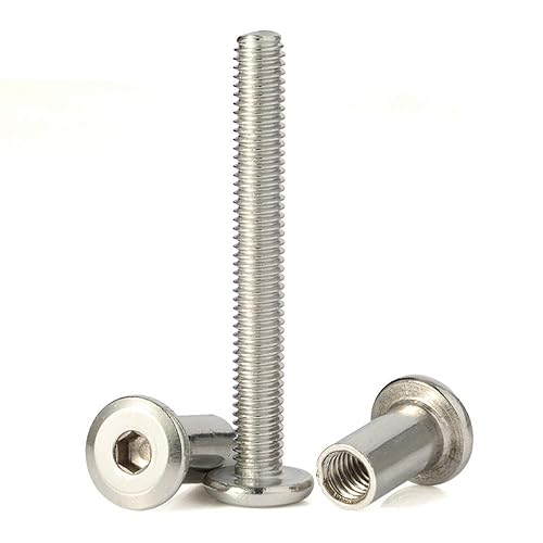 Miniatura 14 de Poste de tornillo apto para orificios de 5/16 pulgadas (0.315 in) de diámetro, macho M6 x 0.984 in, tornillos de fijación para muebles, acero