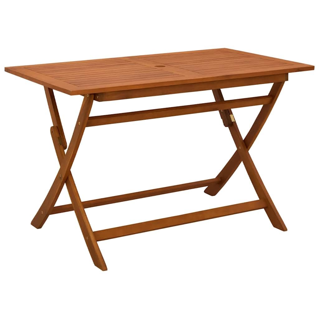 Tavolo da giardino pieghevole in legno massiccio di eucalipto, 120 x 70 x 75 cm, resistente alle intemperie, salvaspazio, per terrazza, balcone, all'aperto, picnic, barbecue, feste