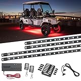 LEDGlow 4pc Expandable Million Color LED Electric 6-Seater Limo Golf Cart Underglow Accent Neon Lighting Kit for EZGO Yamaha Club Car - Fits 36/48/72-Volt - Built-in Voltage Reducer