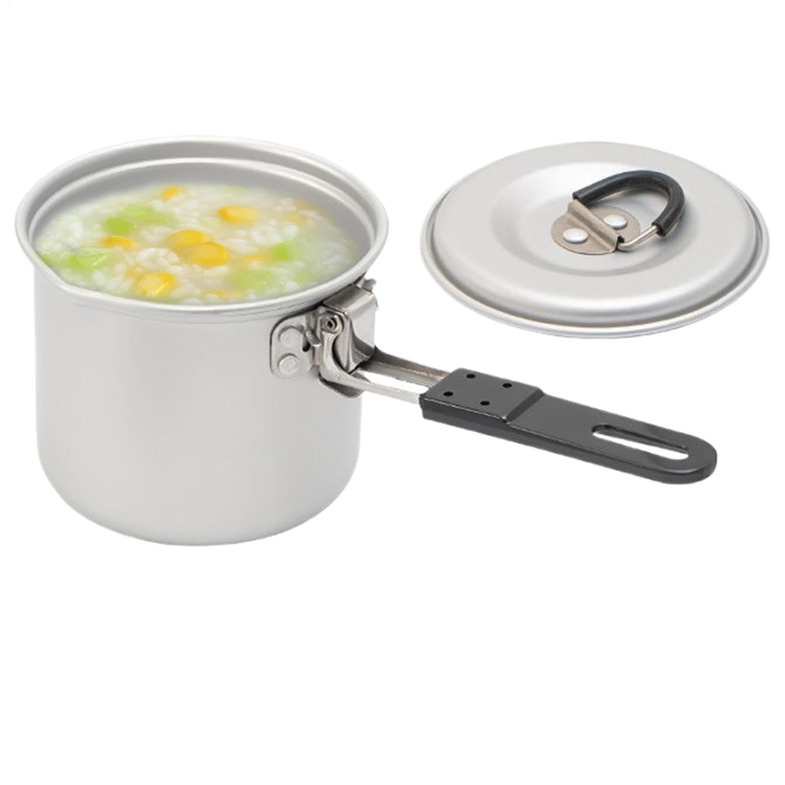 Camping Pot - Camping Cooking Pot, Small Stockpot for Outdoor, 770 ml Lightweight Camping Cooking Milk Pot, Aluminium Alloy Camping Pot Camping, Cooking Tool with Well-Designed Bottom for Road Trip