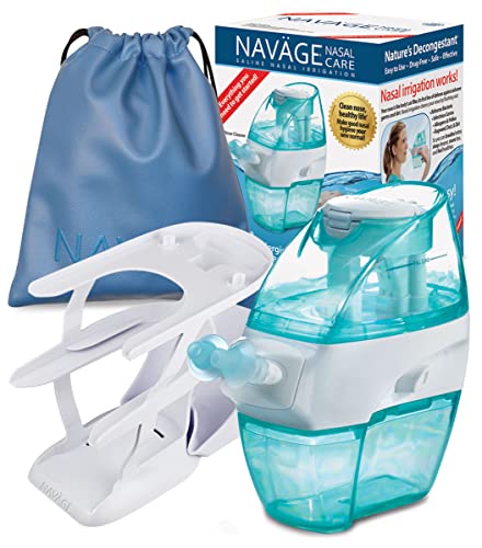 Navage Nasal Care Deluxe Bundle: Navage Nose Cleaner with 20 SaltPods, Countertop Caddy, and Travel Bag. 142.85 if Purchased Separately. Save 22.90. for Improved Nasal Hygiene (Sky Blue)