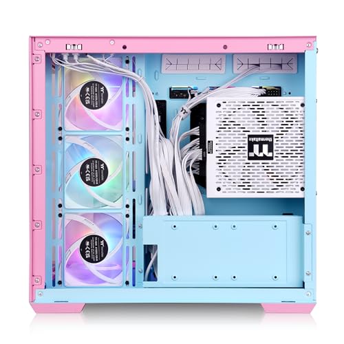 Image of Thermaltake View 380 TG ARGB Mid Tower Chassis; 4x120mm ARGB Lite Fans Included; 360mm Radiator Support; 415mm GPU Clearance; Hidden Connector Support; Bubble Pink; CA-1Z2-00MAWN-00