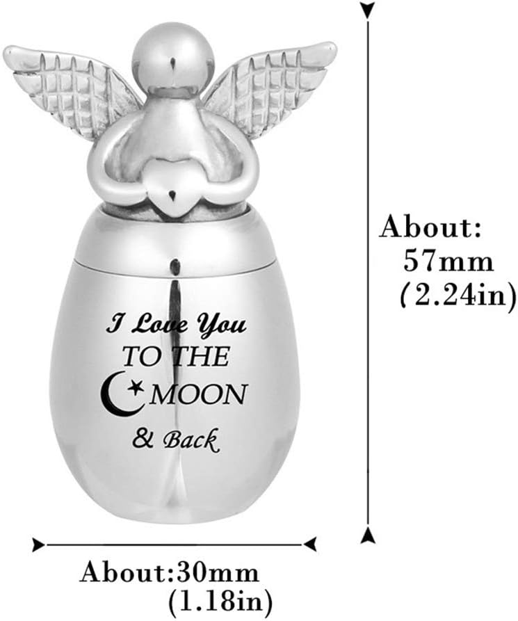 Small Keepsake Urns for Human Ashes Mini Cremation Urns for Ashes Stainless Steel Angel Memorial Ash Jar -Your Wings were Ready, But My Heart was Not (Angel Wing Urn-06)