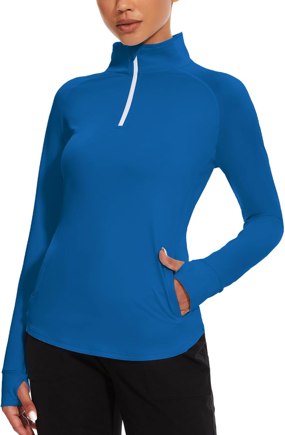 M MOTEEPI Long Sleeve Shirts for Women with Thumb Hole Quick-Dry Womens Golf Shirt Pullover UPF 50+ Ladies Sun Shirts