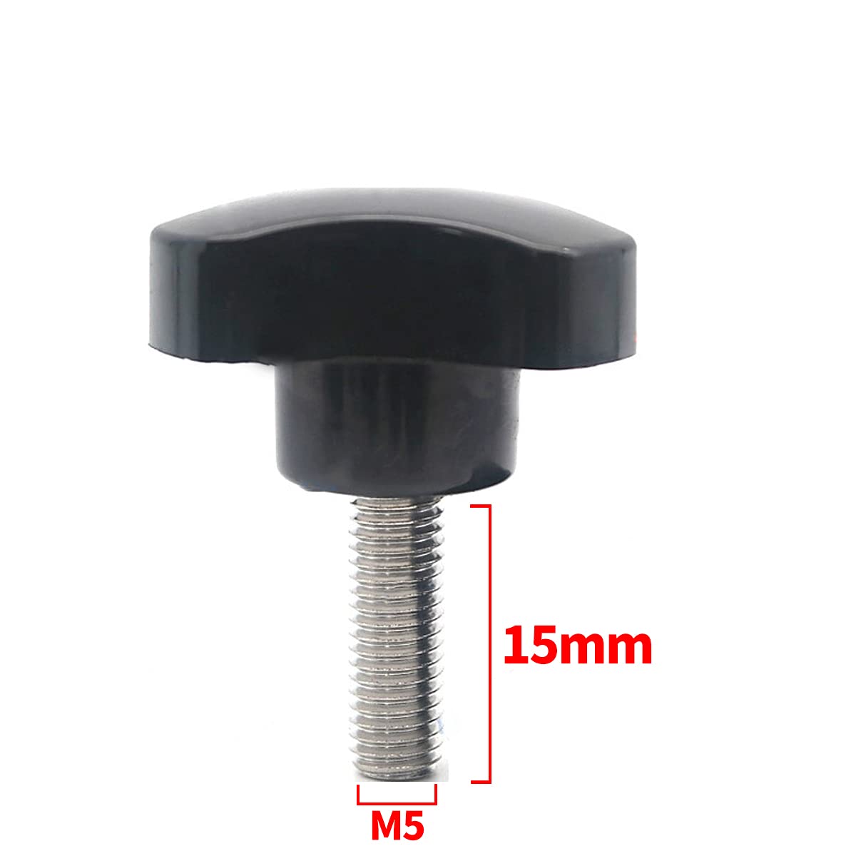 Unifizz M5 x 15mm Thumb Screws Clamping Screw Knob Star Knobs Bakelite Triangle Hand Knob Tightening Screw Knobs for Mechanical Equipment 4 PCS