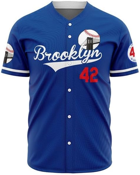 Men's Black 42 Baseball Button Down Jersey 90s Hip Hop Baseball Jerseys Shirts Stitched - Image 3