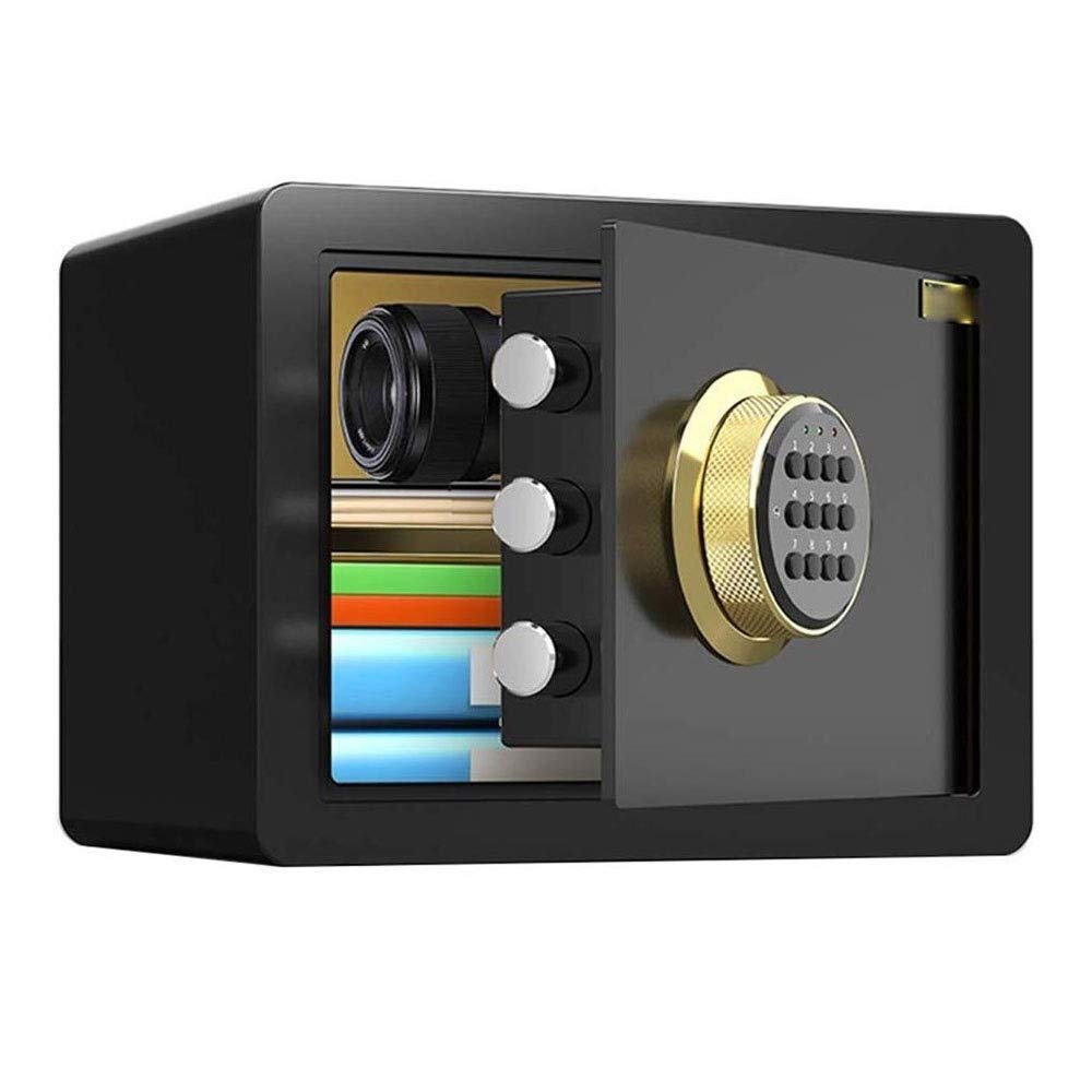 RLKHXBS Safe, Password is On Small Portable Anti-Theft Safes with Dual Intelligent Alarm System 25CM Coffer,Black Key Box