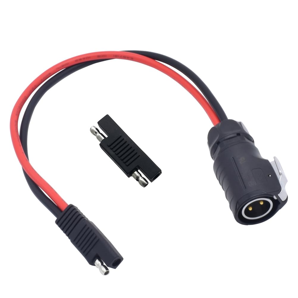 JooFn 10AWG 2 Pin Power Industrial Circular Connector to SAE Cable for Solar Panel Suitcase and Grand Design, Fit for Furrion, Forrest River RV Solar Ports, Grand Design RV's Industry