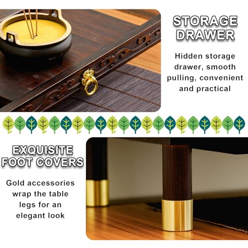 Table d'autel bouddhiste compacte pour ranger les accessoires de méditation zen - 7