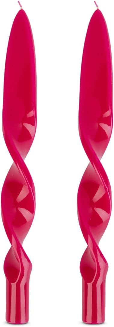 Altoona Design Twisted Candle Pair of 2 11" Comes in Gift Box Pink