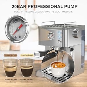 Expresso coffee machines 20 bar cappuccino machines for home espresso machine with milk frother steam wand coffee maker with 51oz removable water tank  urban country home decor