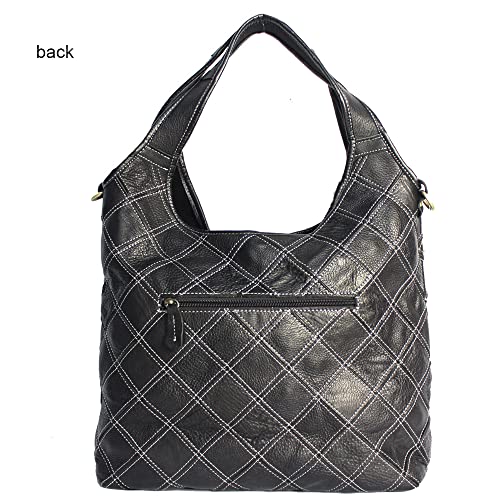 Image of Downupdown Genuine Leather Handbags for Women Designer Shoulder Bag 3D Floral Hobo Tote Bags Satchel Purses Crossbody Bag