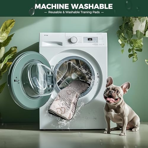 Image of FXW Washable Pee Pads for Dogs, Leak-Proof & Non-Slip, Specifically Designed for 18inch Cages, 11 inch x 17 inch Rectangle, Khaki, 1 Pack