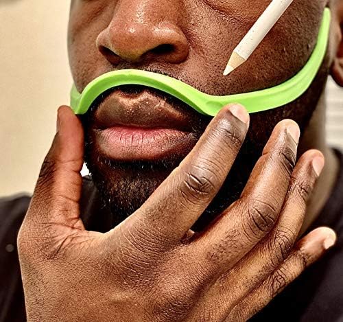 Brink: The Clean Edge [Generation 1] - Beard Shaping Tool, Beard Shaper, Beard Guide, Beard Outline Stencil (90mm Barber Pencil Included)