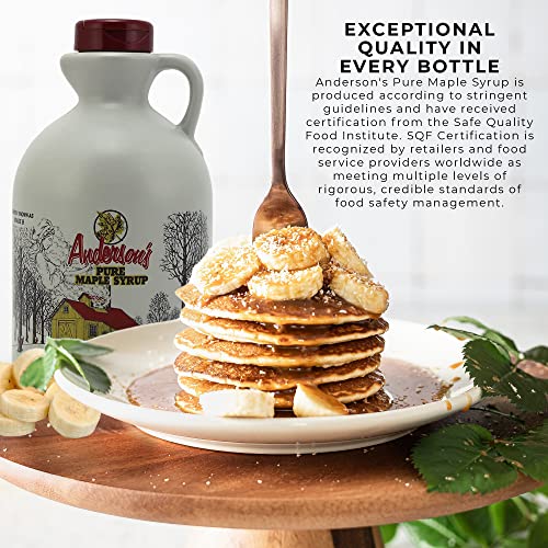 Anderson's Grade A Very Dark With Strong Flavor Pure Maple Syrup - 32 Oz. Plastic Jugs - Natural Sweetener Alternative, Perfect For Cooking, Baking And Some Even Like It On Pancakes, Waffles, French Toast #TOP3