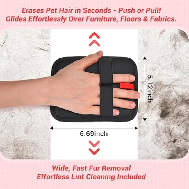 2 PCS Electrostatic Pet Hair Removal Glove, Upgraded Reusable Grooming Gloves for Dogs & Cats, Efficient Fur Remover for Couch, Car Seat, Furniture, Carpet, Animal Fur Removal Tool-nNg6hpM8