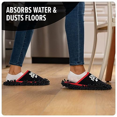 Image of Dirt Devil Dust Mop, Hardwood Floor Sweeper, Multi-Surface Cleaner, MD96100, Cleaning Slippers, Microfiber Washable Dusting Shoes, MD95000