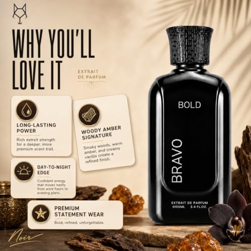 Image of Bravo Bold Extrait De Parfum | Cognac, Toffee & Tonka Bean Notes | Long Lasting Luxury Fragrance | Premium Perfume Spray | 100ml