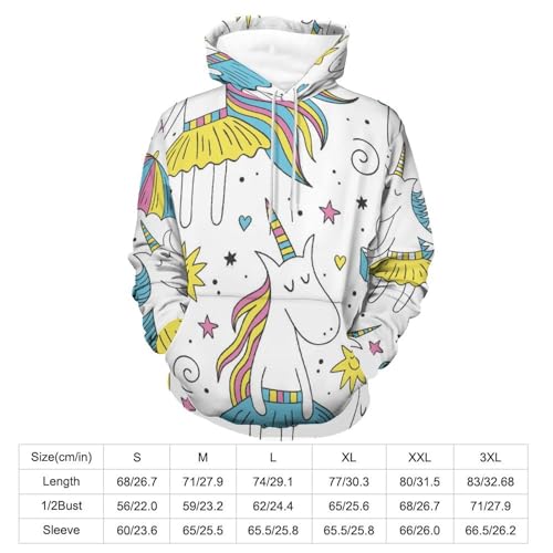 Sweat à capuche licorne parapluie UMENG pull unisexe taille S