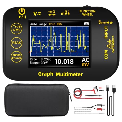 Image of BSIDE 20000 Counts Digital Multimeter Date Recorder, 1uV /1000V Photovoltaic /Miners Voltmeter Tester, TRMS with Rechargeable, Measures Capacitance Diode MAX /MIN /PEAK Voltage Temperature Ohm Continuity