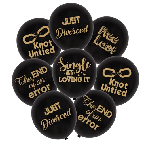 Ballons de fête de divorce AF simples noirs et dorés pour oublier le passé avec humour