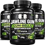 GUMBELLS® Xylitol Jawline Gum – Ultra Tough Hard Gum | Jawline Shaper & Jaw Exerciser | Mewing & Looksmaxxing Tool | Mint Flavour | Sorbitol + Sugar-Free | 6-Month Pack of (120)