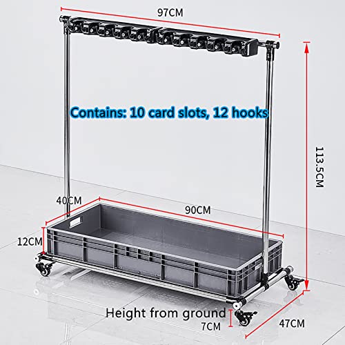 Rangement balai et mop avec support de stockage d'outils - 3