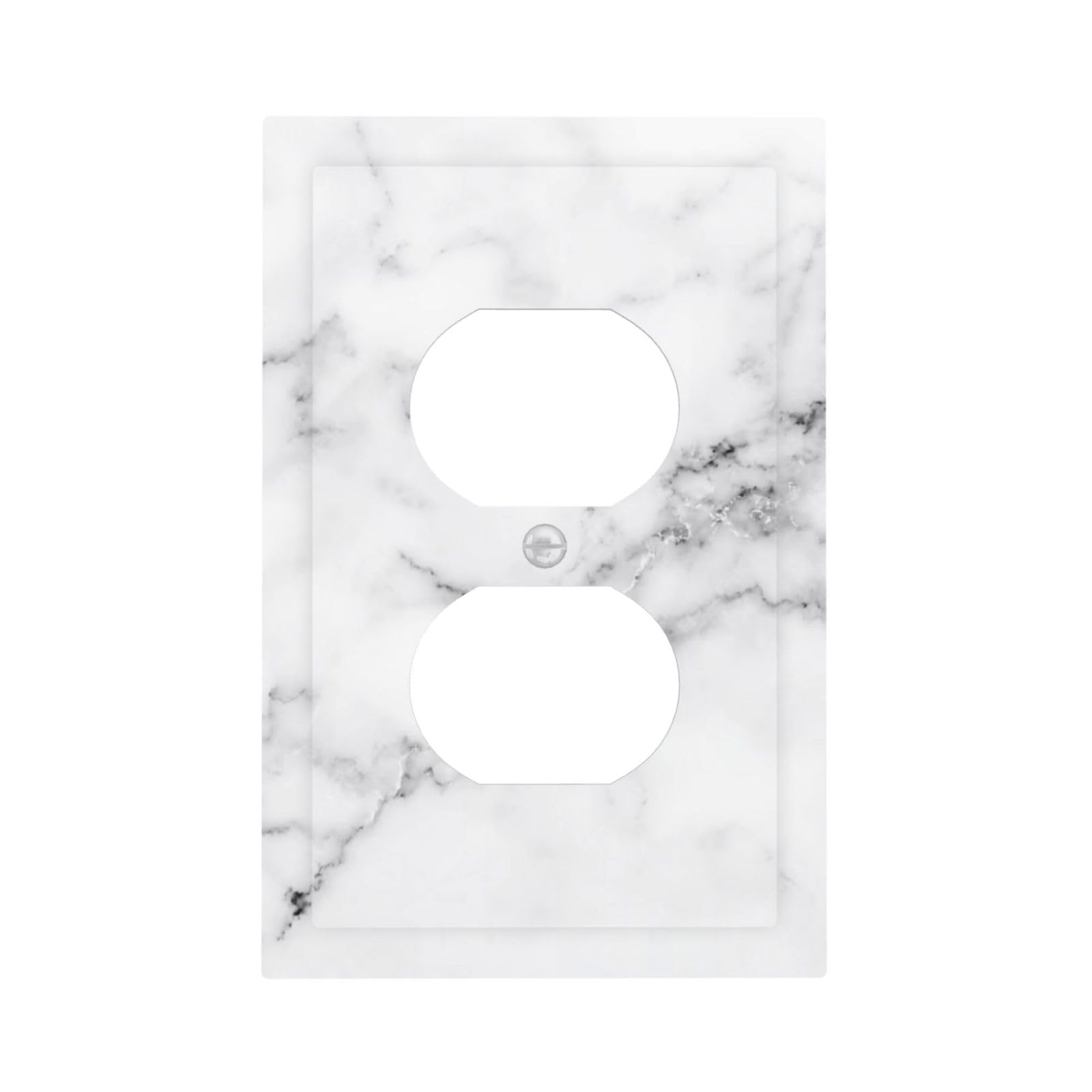 ybclf White Gray Marble Outlet Covers Light Switch Plates Grey Wall Plate Outlet Lightswitch Faceplate Covers Decorative Socket for Livingroom Bedroom