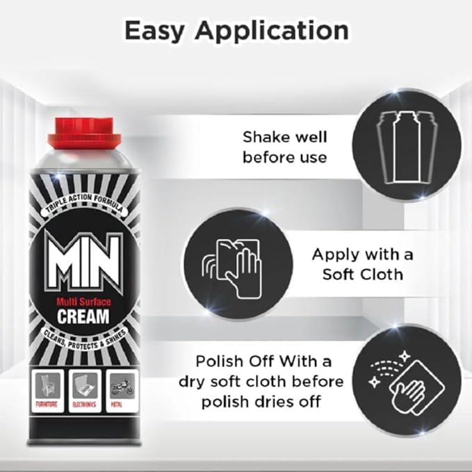 Image of MIN Multi Surface Cleaning Cream 100g (Pack of 5) | Removes Tough Stains, Grease & Grime | For Kitchen, Bathroom, Tiles & Steel