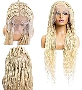 PIB 32'' Single Full Lace Braid Wig – Boho Box Braided Wig Triangle Parted, Knotless Braided Wigs...