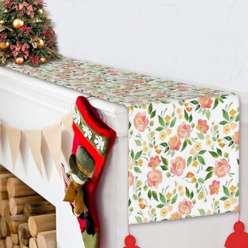 Chemin de table de Noël style fleur et oiseau, textile de table haut de gamme