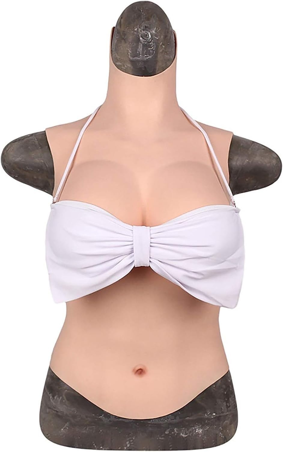 Placca pettorale in Silicone Mezzo Busto con Scollo Rotondo, Forma Seno Finta riempita in Gel Liquido per Crossdressing, Drag Queen, Post-Mastectomia e transgen, G Cup-A, G Cup-A