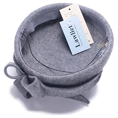 Lawliet A302 Womens Wool Felt Fascinator Cocktail Race Fancy Cheltenham Fesitval Hat A302,Gray,One Size thumb #4