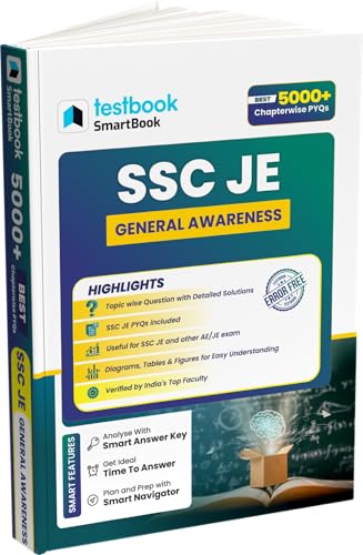 Image of Testbook SSC JE General Awareness SmartBook with 5000+ Chapterwise PYQs & MCQs in English | History, Polity, Geography, Science | Ideal for SSC JE, State AE /JE & Govt Exams 2026 (Smartbook Series)