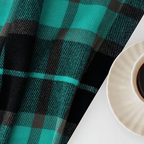 Lalifit Decorative Faux Cashmere Throw Blankets Soft Fluffy Classic Green Plaid Fringe Throw Blanket With Tassels Cozy Lightweight For Home Couch Sofa Farmhouse Outdoor Decor 50" X 60" (Emerald Green) #TOP4