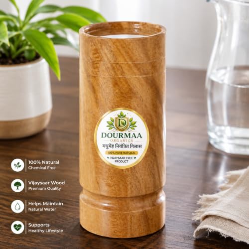 Image of Vijaysar Wood Herbal Glass (200 ml) | Ayurvedic Wooden Tumbler for Wellness | Natural Sugar Management Support | Wooden Cup for Daily Use | Handcrafted Indian Kino Tree Glass 200 ML
