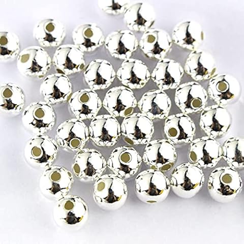 Regal Findings 50 pc Sterling Silver 4.0 mm Round Spacer Seamless Beads 1.5 mm Hole Cover