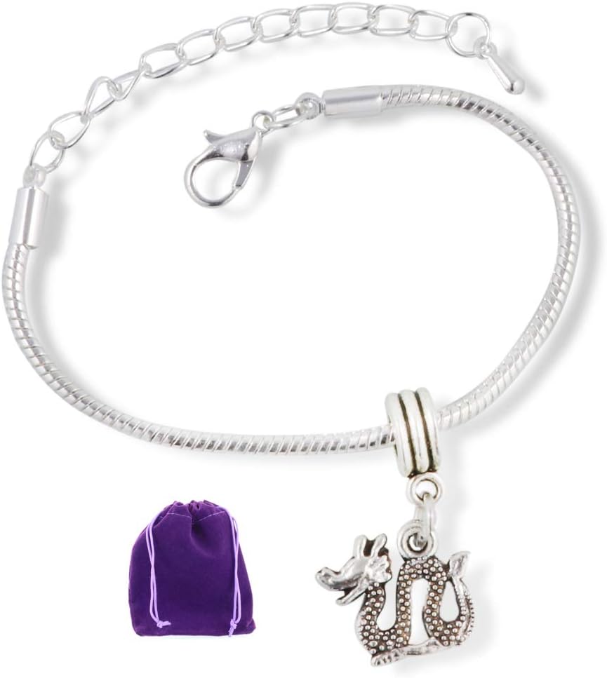Emerald Park Jewelry Sea Serpant or Lake Monster or Ogopogo Snake Chain Charm Bracelet