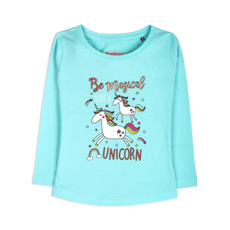 Real Basics Girls Regular Fit Full Sleeves Tshirt (Pack of 1) offers donot miss