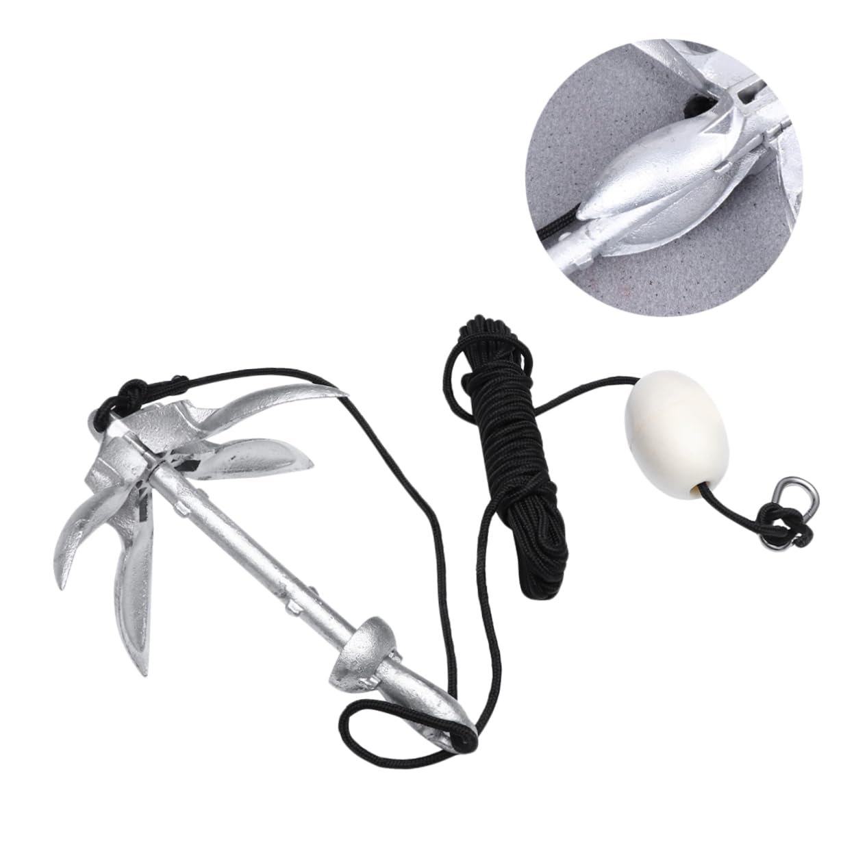 BESPORTBLE Ancla Marina Plegable De Metal De 4 Garras para Kayaks Canoas Y Cuerda De Aleatorios